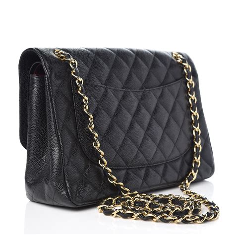 chanel jumbo flap caviar|CHANEL Caviar Quilted Jumbo Double Flap Black.